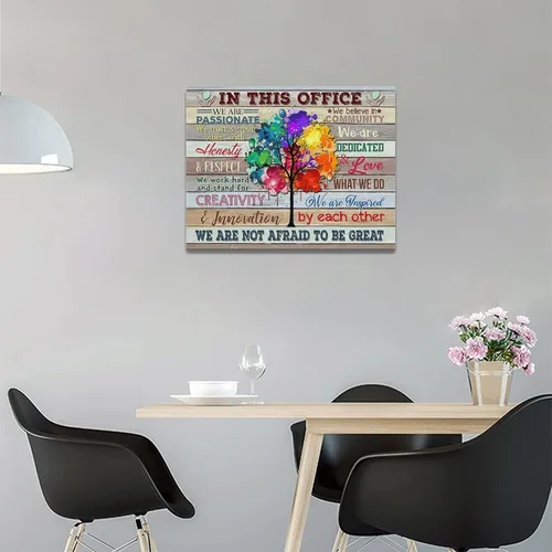 Miniatura 3 de At In This Office - Arte de pared inspirador para oficina, citas motivacionales, imágenes, lienzo, arte de pared con texto en inglés, We Are A Team
