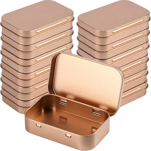 Miniatura 12 de Hotop Paquete de 3 recipientes rectangulares de metal de 3.75 x 2.45 x 0.8 pulgadas, recipientes con tapas, mini caja pequeña portátil para el Negro