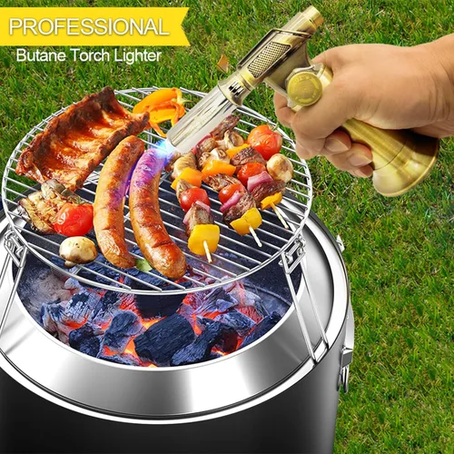 Miniatura 5 de FunOwlet Encendedor de butano recargable, sopletes de soldadura de metal de alta calidad con llama de precisión ajustable para cocina culinaria