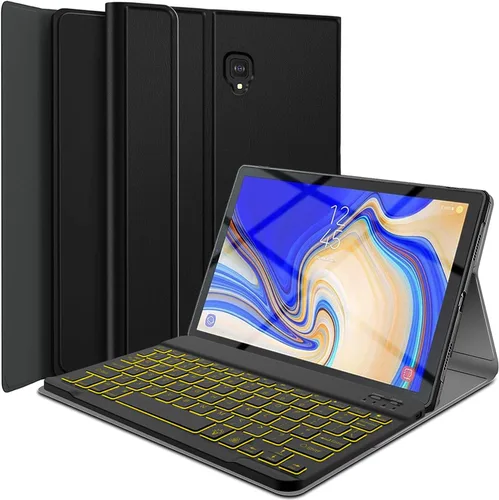 Funda con teclado para Galaxy Tab S4 10.5 (SM-T830/T835, versión 2018), 7 colores retroiluminados desmontable inalámbrica con funda para Samsung