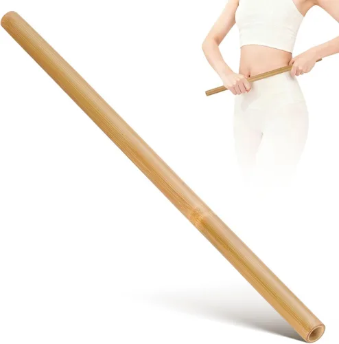 Healifty - Varilla de masaje de bambú de 16.53 pulgadas, herramienta de masaje muscular para alivio del dolor de espalda y cuerpo, masajeador