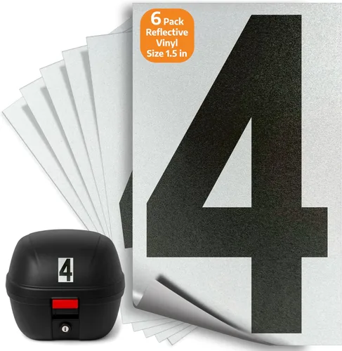 Miniatura 29 de iSYFIX Calcomanías de vinilo negro número 0 (Zero) – Paquete de 6 calcomanías de 1.5 pulgadas – Calcomanías de alta calidad, fondo reflectante