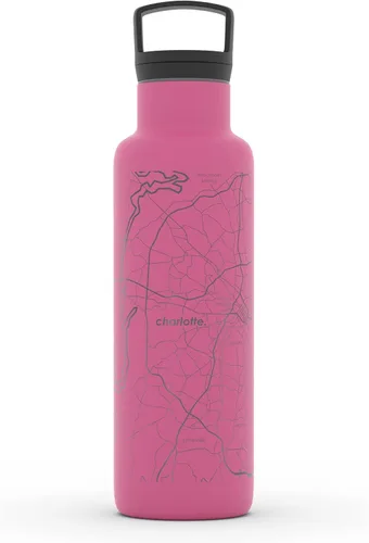 Miniatura 136 de Well Told Botella de agua aislada con mapa de Washington DC grabado, botella de acero inoxidable grabada (21 onzas, blanco) botella aislada de mapa