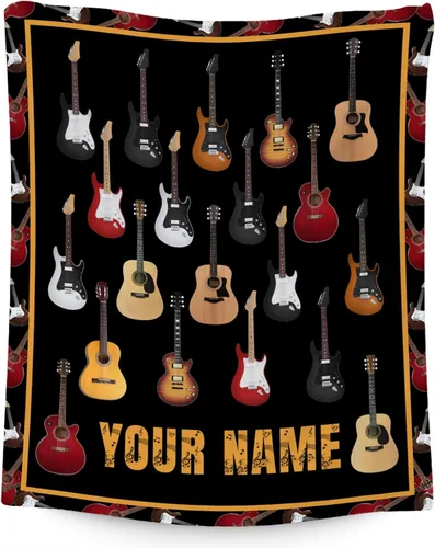 Miniatura 12 de Mercuryelf Manta de guitarra, suave, mullida y cálida, manta pequeña de 30 x 40 pulgadas para regazo y cuna, regalo para los amantes de la guitarra