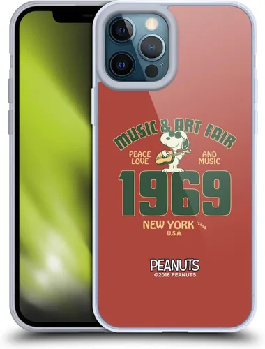 Miniatura 31 de Head Case Designs Funda de gel Woodstock 50th con licencia oficial de Peanuts Snoopy Guitar 1969 [protección de grado militar] compatible con Apple