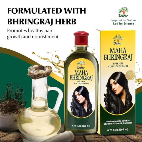 Miniatura 3 de Dabur Maha Bhringraj Aceite ayurvédico a base de hierbas para el cabello, infundido con aceite de Bhringraj para nutrición del cuero cabelludo