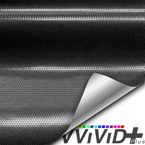 Miniatura 2 de VViViD+ - Vinilo para envoltura de auto con patrón pequeño de nido de abeja mate negro (50 pies x 5 pies)