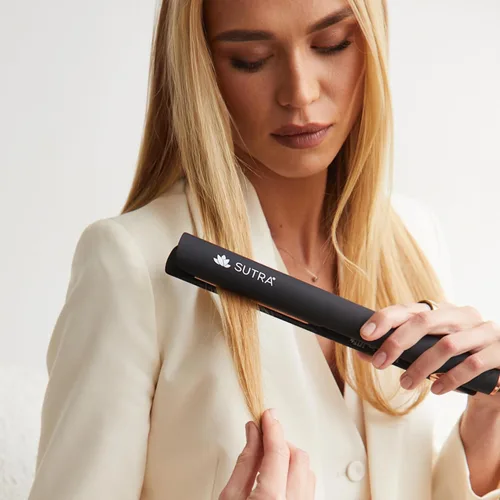 Miniatura 6 de Sutra Plancha plana profesional IR2 – Plancha de pelo infrarroja iónica con temperatura ajustable, apagado automático y cable giratorio – Plancha