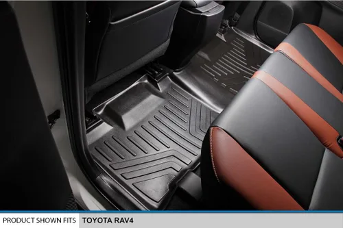 Miniatura 4 de SMARTLINER Juego de tapetes de piso de 2 filas para Toyota RAV4 2013-2018 Negro