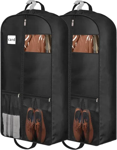Miniatura 8 de Bolsas de vestir para vestidos largos, bolsas de ropa de 65 pulgadas para colgar ropa, bolsas de vestir para almacenamiento en armario y viajes