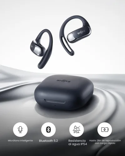 Miniatura 7 de SHOKZ OpenFit Air - Auriculares de oreja abierta, auriculares verdaderamente inalámbricos, resistentes al agua, ganchos seguros para uso diario