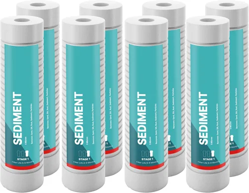 Miniatura 14 de NU Aqua Reemplazo de filtro de sedimentos de ósmosis inversa – Cartucho universal de sistema de filtración de agua RO de 10 pulgadas de 5 micras – 1