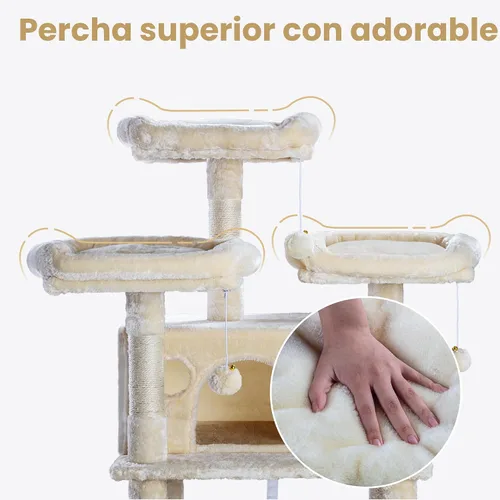 Miniatura 4 de SHA CERLIN Árbol para gatos de 68 pulgadas, de varios niveles, torre grande para gatitos grandes/torre para gatos con condominio/acogedoras perchas