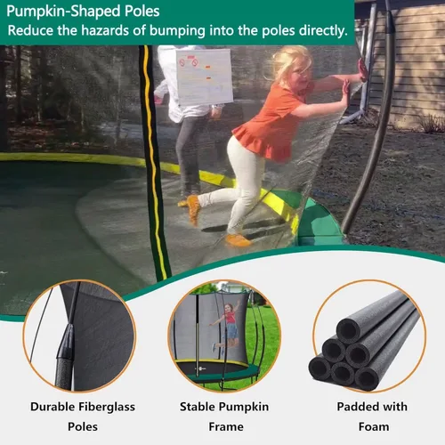 Miniatura 5 de 1400LBS 6FT 8FT 10FT 12FT 14FT Springless Trampolines for Kids and Adults, ASTM Approved Outdoor Trampoline with Enclosure Net, Backyard Trampoline