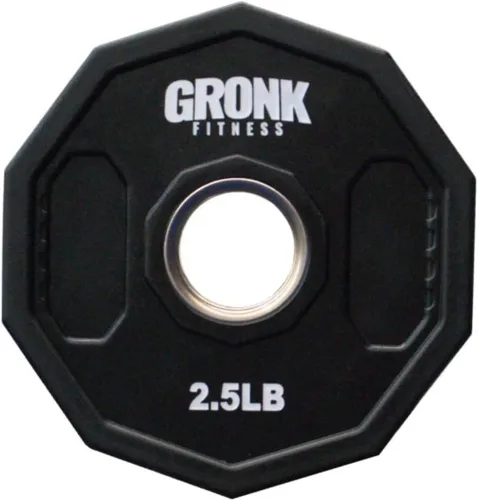 Gronk Fitness Placas de pesas olímpicas de uretano de 10 lados | Pesas duraderas para gimnasios domésticos y comerciales | Diseño no rodante