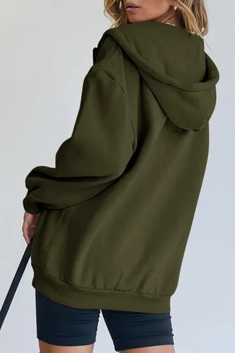 Miniatura 3 de Trendy Queen - Sudaderas con capucha Y2K con cremallera para mujer, de manga larga, para otoño, de gran tamaño, casual, con bolsillo