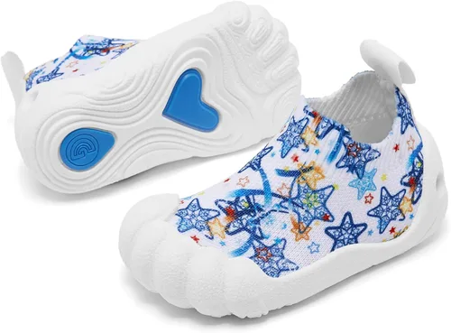 Miniatura 4 de Engtoy Zapatos de calcetín para bebés, zapatos para caminar para niños y niñas, zapatillas de cinco dedos cerrados, sin cordones