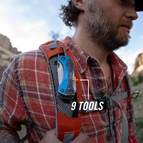 Miniatura 4 de Gerber Gear Crucial Multitool EDC Cuchillo de bolsillo con alicates de punta de aguja y clip, azul