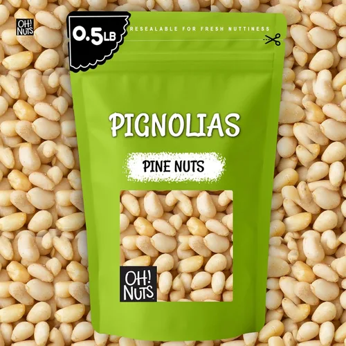 Miniatura 8 de Oh! Nuts Pinos nueces (Pignolias) Bolsa de 0.5 libras (8 onzas) de piñones frescos a granel para hornear, aperitivos, ensaladas y pesto Nueces