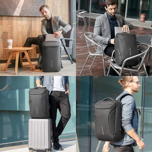 Miniatura 3 de Mozee - Mochila de negocios, bolsa impermeable para viajes y vuelos, compatible con laptops de 17.3 pulgadas con enchufe de carga USB