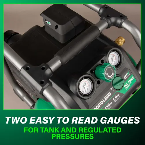 Miniatura 6 de Metabo HPT EC36DAQ4 - Compresor de aire inalámbrico de 2 galones, 36V MultiVolt, portátil y versátil, ideal para clavadoras de acabado neumáticas