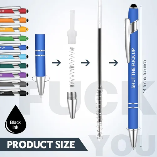 Miniatura 2 de Teling - Bolígrafos divertidos y sarcásticos para oficina con citas motivacionales y mensajes negativos, pasivos y positivos, para regalar a colegas