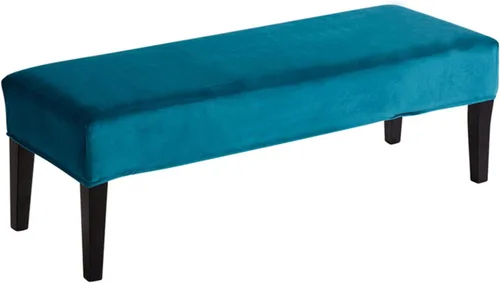 Miniatura 10 de ele ELEOPTION Fundas de banco de terciopelo elastano, funda elástica para sala de estar, dormitorio, cocina, antideslizante, lavable con correas