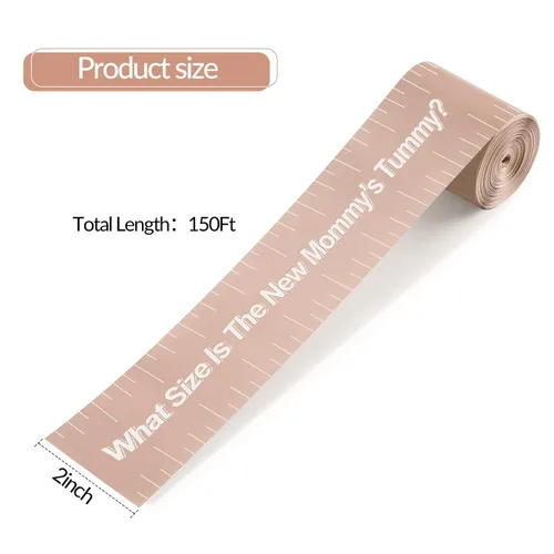 Miniatura 2 de 2 Rollos de 2 Pulgadas x 150 Pies Cinta Métrica para Baby Shower Medición de Barriga Juego de Barriga Cinta Métrica de Papel para Barriga