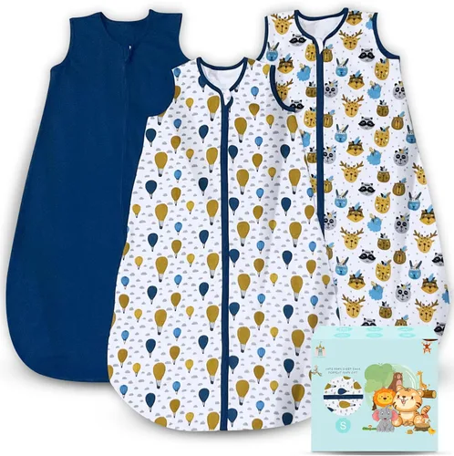 Miniatura 25 de Cute Castle Saco de dormir para bebé de 0 a 6 meses, ligero, 100% algodón, cremallera de 2 vías, TOG 0.5, manta de vestir para bebés, ropa de dormir