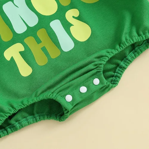 Miniatura 5 de Ayalinggo Ropa de primavera con estampado de letras "My First Saint Patricks Day Can't Pinch This Letter", color verde