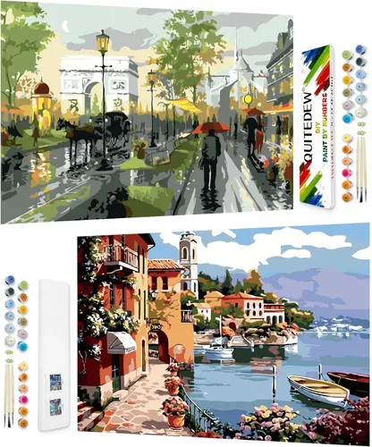 Miniatura 22 de QUITEDEW Pintura por números para adultos, pintura de cascada de montaña por números, kits de pintura de paisaje natural por números, adecuado