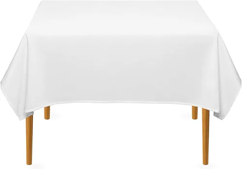 Miniatura 19 de Lann's Linens - Mantel cuadrado premium de 70 pulgadas para bodas/banquetes/restaurantes - Mantel de tela de poliéster - Blanco