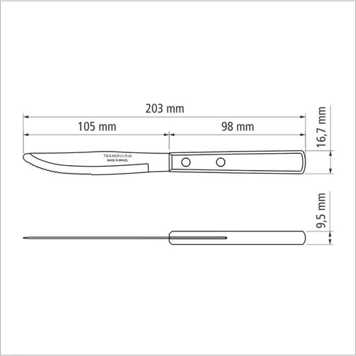 Miniatura 4 de Cuchillo de Mesa Tramontina 7.9 in Poli Rojo