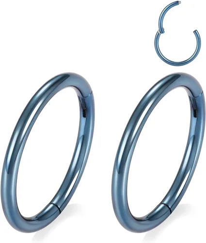 Miniatura 23 de GAGABODY 2 piercings para la nariz, calibre 20G, 18G, 16G, 14G, 12G, 10G, 8G, acero quirúrgico, tabique, cartílago, hélice, trago, concha, daith