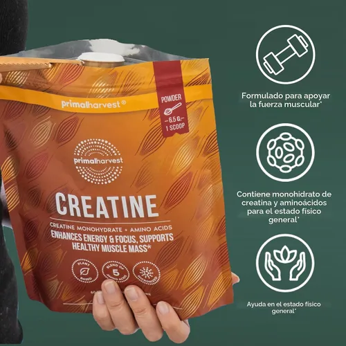 Miniatura 6 de Primal Harvest Suplemento en polvo de creatina para hombres y mujeres, fitness, entrenamientos y crecimiento muscular, para ayudar a promover