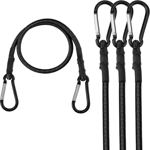 WORKPRO Cuerdas elásticas de 24 pulgadas con ganchos, paquete de 4 correas elásticas de goma superior resistente, cuerda elástica fuerte para tienda