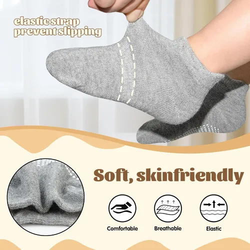 Miniatura 4 de HYCLES 15 pares de calcetines para niños pequeños, calcetines de agarre para niños de 6-12 meses 1-7 años, calcetines de tobillo antideslizantes