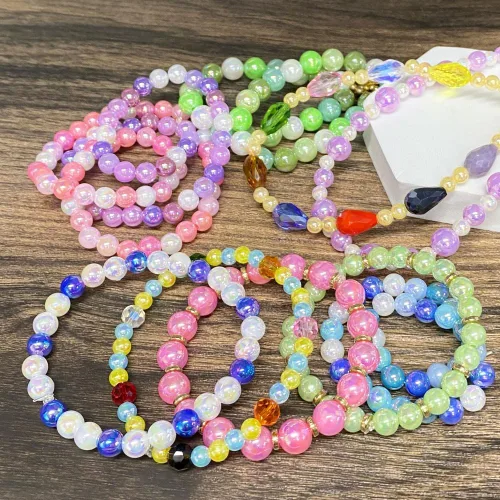 Miniatura 5 de 400 piezas cuentas de perla de 8mm AB cuentas de plástico brillantes y coloridas cuentas espaciadoras sueltas para hacer joyas, aretes, pulseras