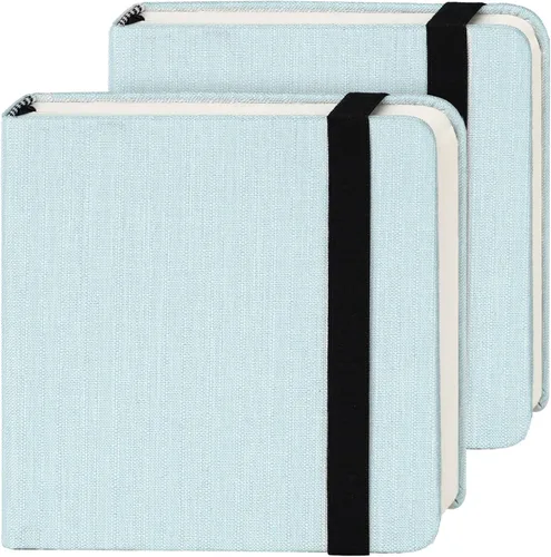 Miniatura 11 de Funto Cuaderno de acuarela, 6.3x6.3, paquete de 2, 24 hojas cada uno, 100% algodón prensado en frío, 300 g/m²/140 lb, bolsillo de papel