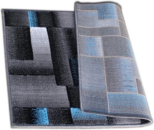 Miniatura 5 de Masada Rugs, Alfombra de Área Moderna Contemporánea, Azul Gris Negro (2 Pies X 3 Pies) Tapete