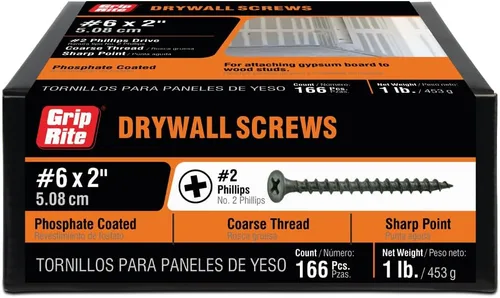 Miniatura 9 de Grip-Rite 1CDWS1 #6 X 1" Phillips Bugle Head Coarse Thread Sharp Point Tornillo para Paneles de Yeso, Caja de 1 libra