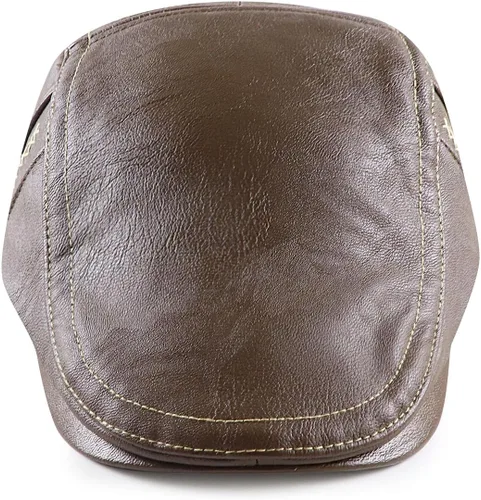 Miniatura 2 de Gorra de hiedra para hombre, sombrero de cuero de PU para hombre, boina ajustable, gorra plana de golf, gorra plana Gatsby, sombrero de pesca