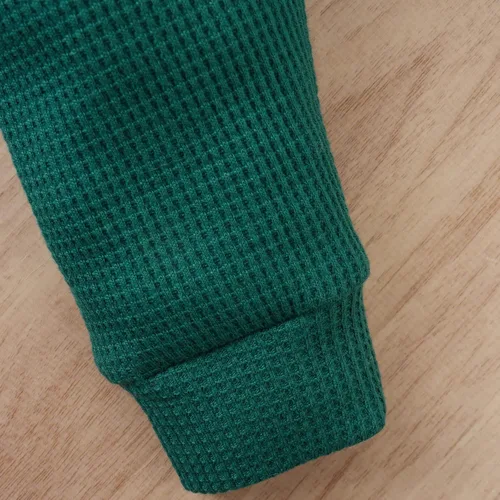 Miniatura 6 de Conjunto de 2 piezas acanaladas de 2 piezas para bebé recién nacido unisex para otoño e invierno