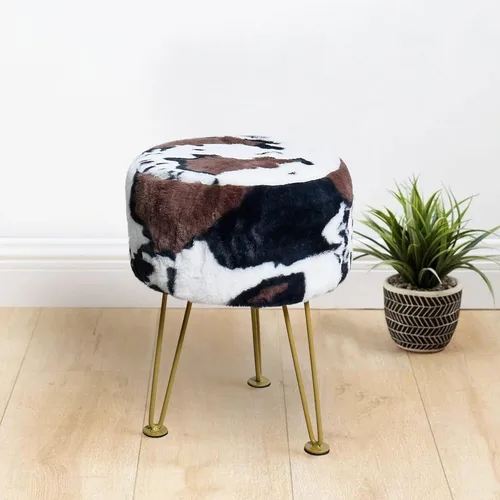 Miniatura 11 de Otomano cuadrado con estampado de leopardo de 17"x17"x17", de piel sintética, banco de entrada, reposapiés, taburete, asiento de acento, otomano