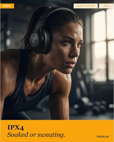 Miniatura 6 de TREBLAB Z2 Auriculares Híbridos con Cancelación Activa de Ruido para Entrenamiento - Sonido Signature-HD, Graves Profundos, Batería de 58H, Cómodos