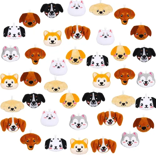 Libima Juego de 40 llaveros de peluche de animales marinos y frutas para carnaval, cumpleaños, premios en el aula, decoración para ropa (perro)