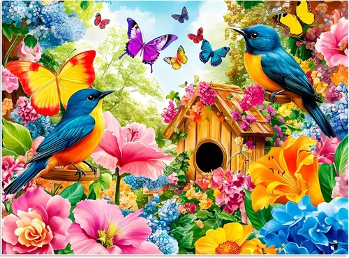 Rompecabezas de 300 piezas para adultos, rompecabezas de flores y pájaros de 300 piezas para adultos que encajan perfectamente, rompecabezas