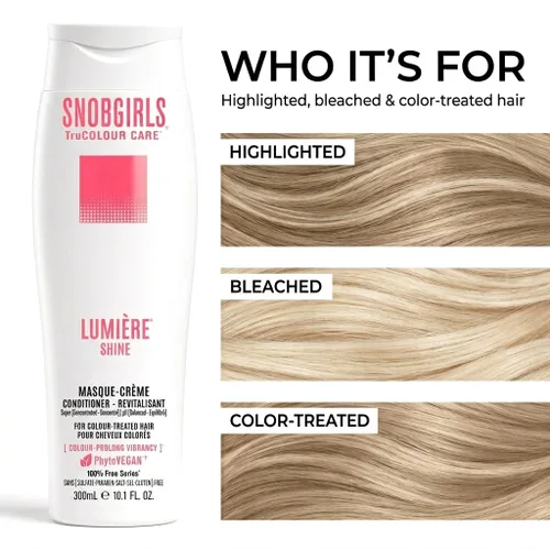 Miniatura 3 de Acondicionador seguro para el color para cabello resaltado y decolorado - SNOBGIRLS LUMIÈRE HIGHCURE - Fórmula vegana, sin sulfatos para suavidad