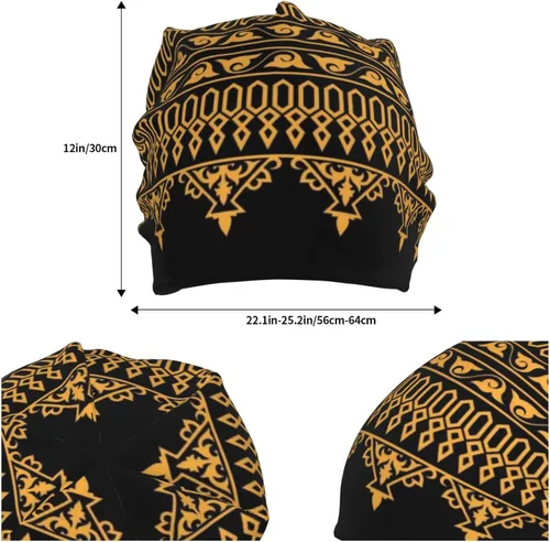 Miniatura 6 de Gorro africano holgado para adultos, tejido elástico, de calavera, gorro de invierno para exteriores para mujeres y hombres