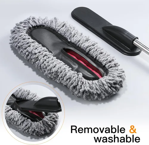 Miniatura 3 de IPELY Paquete de 3 plumeros grandes de microfibra para el exterior del automóvil, sin arañazos con extensible, limpiador de polvo multiusos